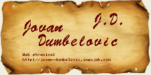 Jovan Dumbelović vizit kartica